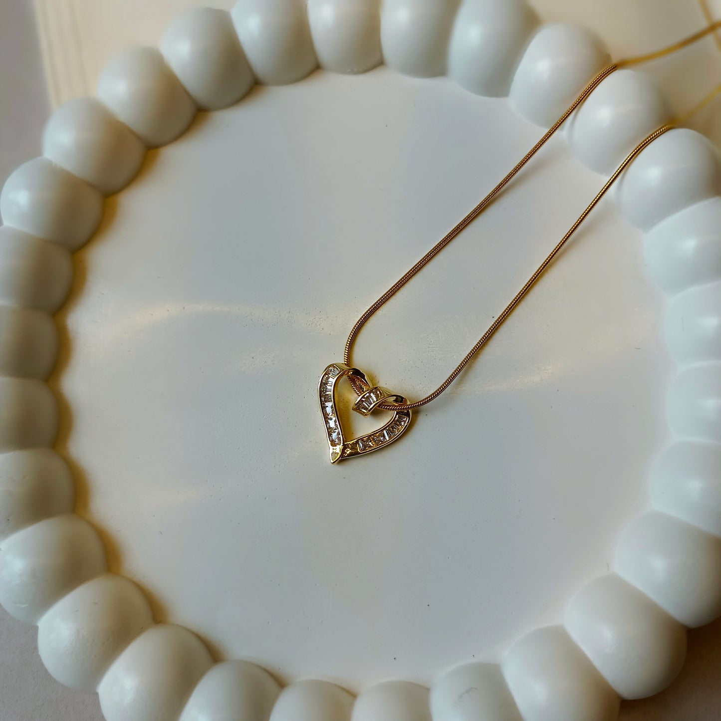 Knotted Heart Chain Pendant 18K Gold Plated, Waterproof and Anti Tarnish