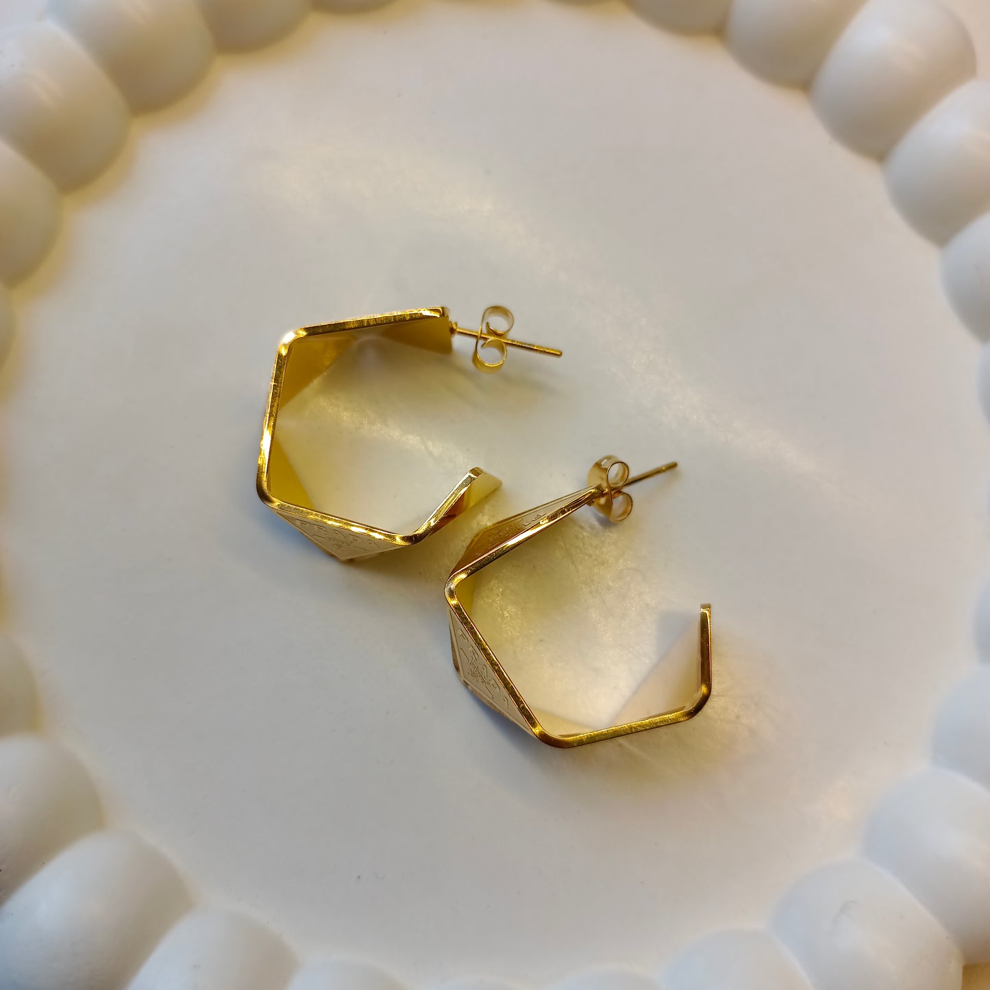 Prada Hoops Earings 18K Gold Plated, Waterproof and Anti Tarnish