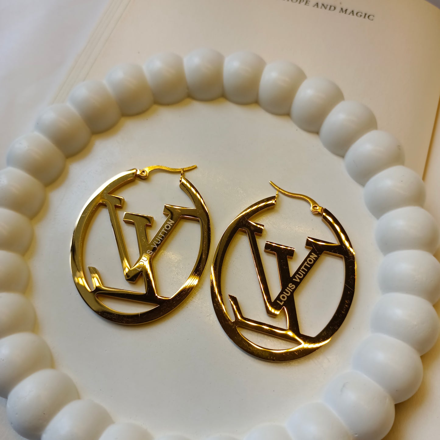 LV Hoop Earrings 18K Gold Plated, Waterproof and Anti Tarnish