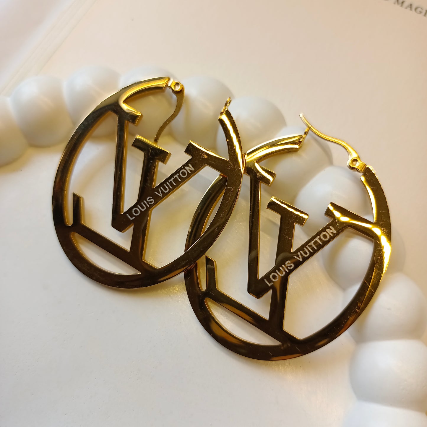 LV Hoop Earrings 18K Gold Plated, Waterproof and Anti Tarnish