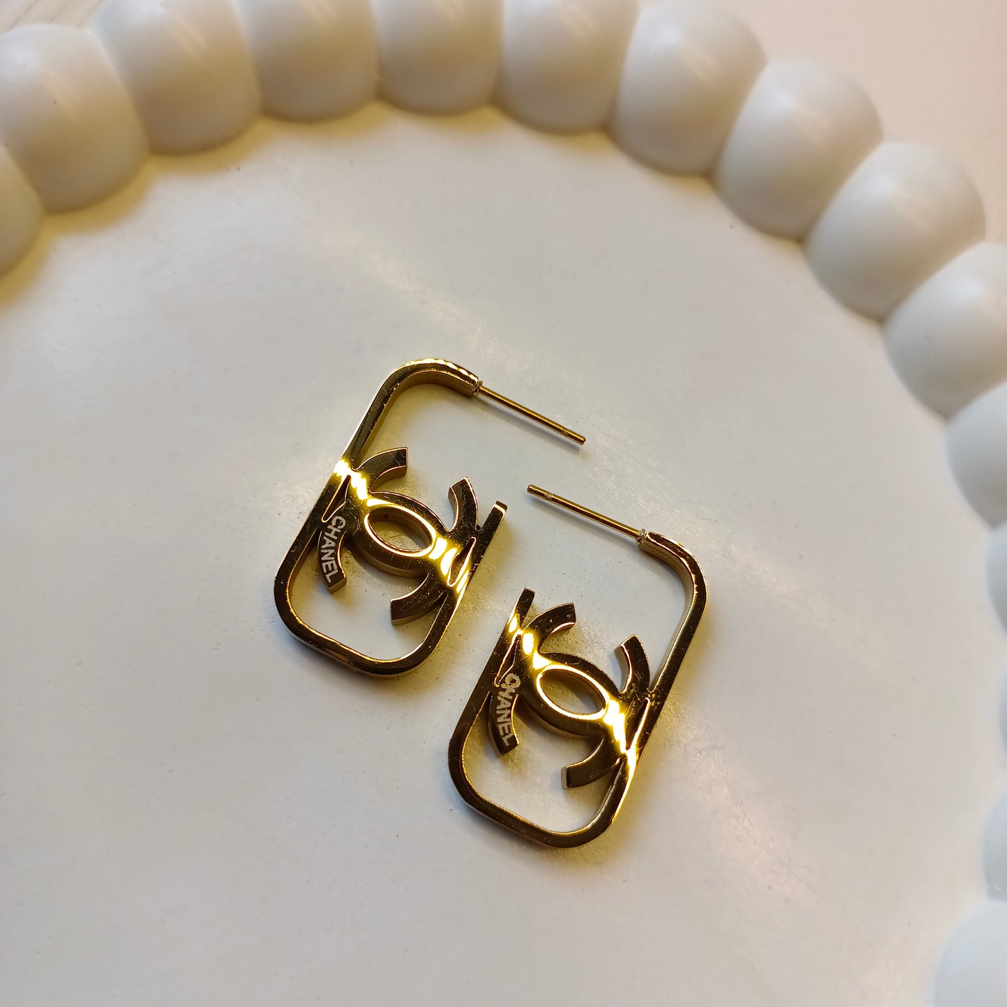 Coco Bold Bars Earrings 18K Gold Plated, Waterproof and Anti Tarnish