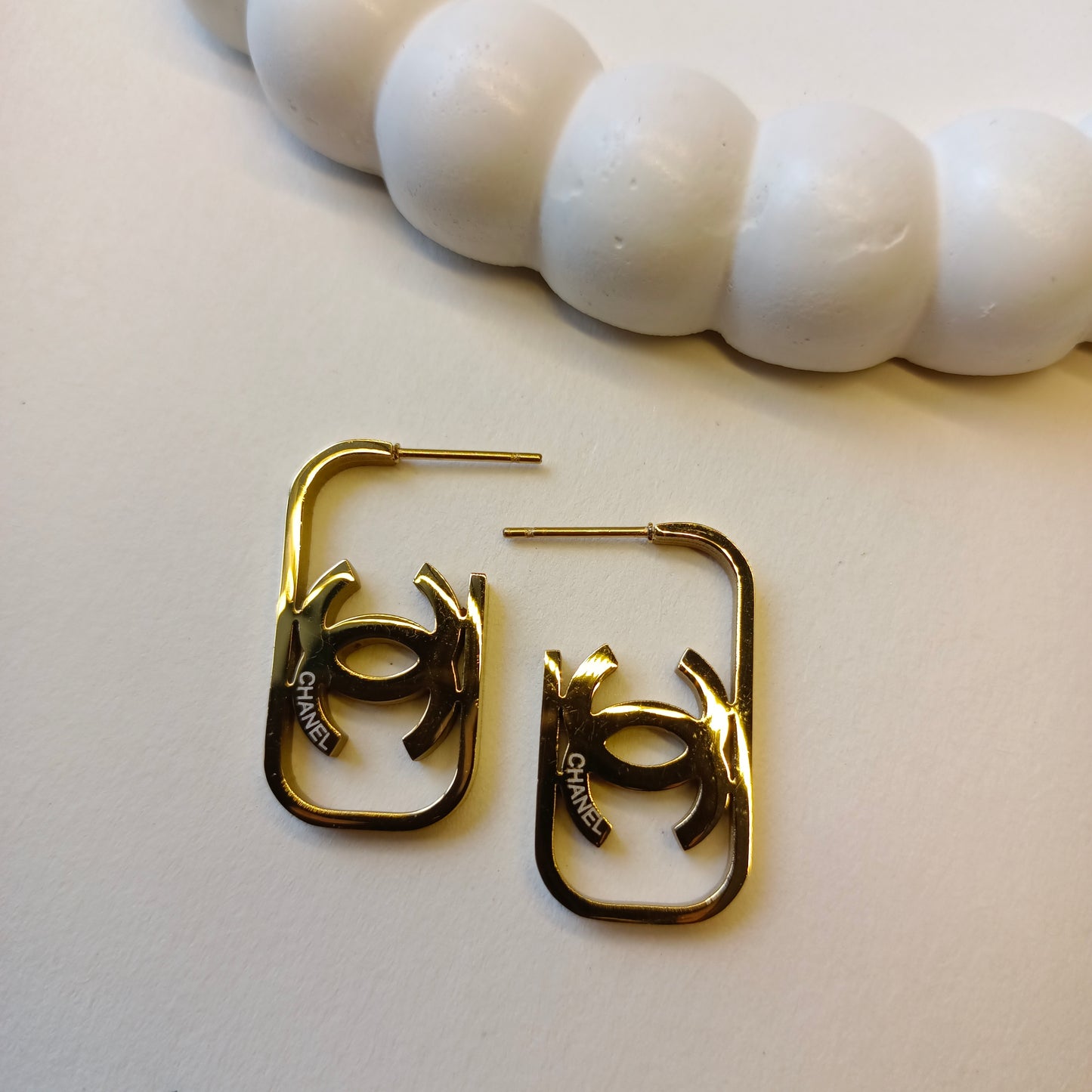 Coco Bold Bars Earrings 18K Gold Plated, Waterproof and Anti Tarnish