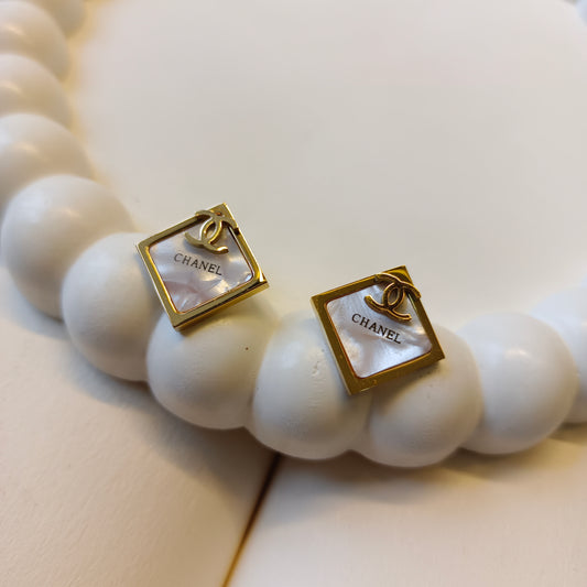 Coco Square Earrings 18K Gold Plated, Waterproof and Anti Tarnish