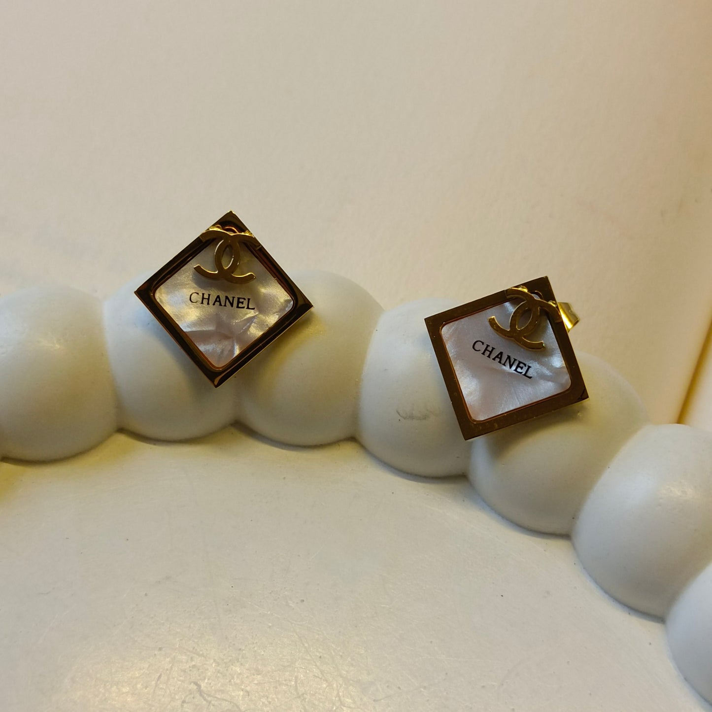 Coco Square Earrings 18K Gold Plated, Waterproof and Anti Tarnish